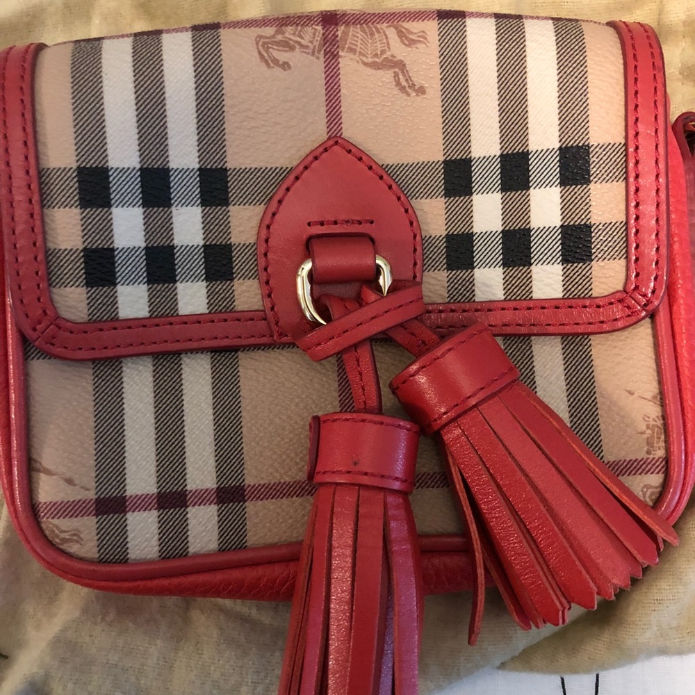 Burberry Haymarket Chain Crossbody Bag